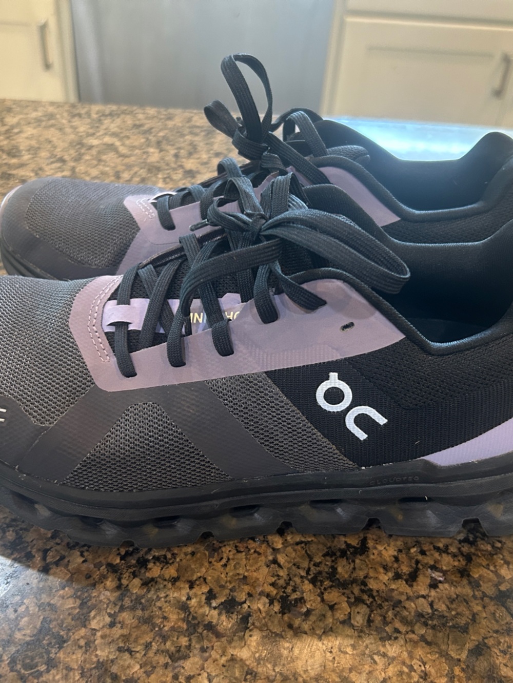 On Cloud Runner Women's Athletic Shoes in Black and Lavender